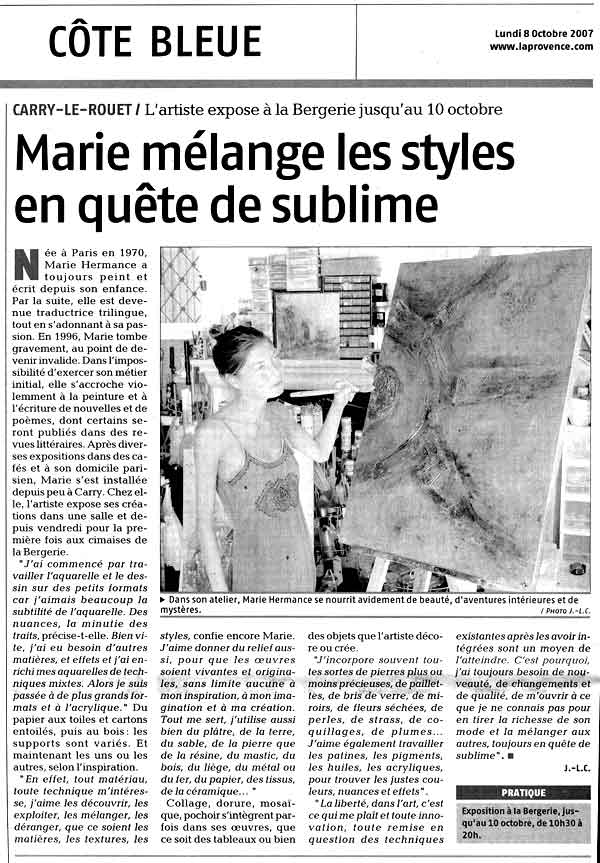 L'article dans La Provence