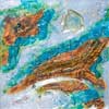 Aqualand, 50x50 cm, Technique mixte sur mtal